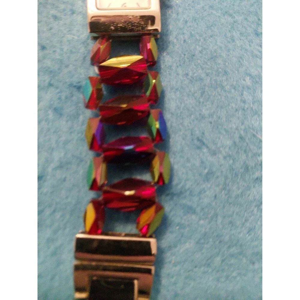 Pink Iridescent Beaded NEW NARMI WOMENS WATCH With Removable Extension